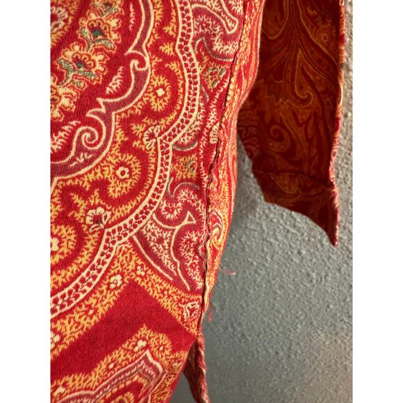 Ralph Lauren Women’s Cotton Red Paisley Pajama Top Button Front Size Small - Picture 6 of 7